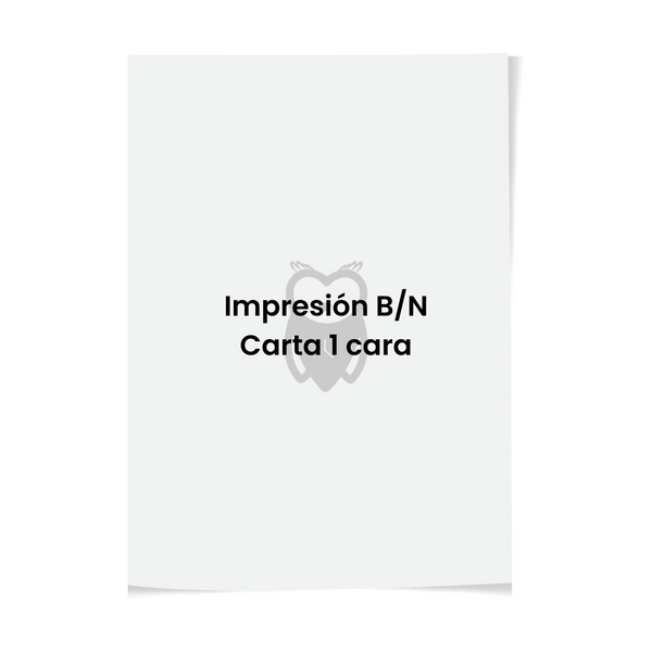 Impresión A Blanco Y Negro Tamaño Carta 1 Cara