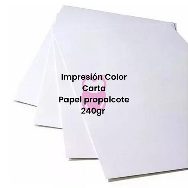 Impresión a color papel propalcote 240gr
