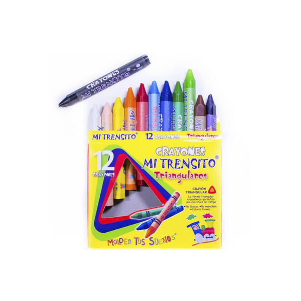 Crayola X 12 Triangular Jumbo Creyon Mi Trensito