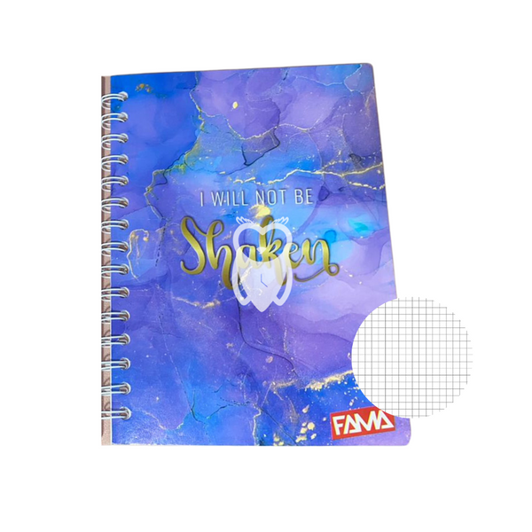 Cuaderno cuadriculado argollado grande 80h femenino Fama