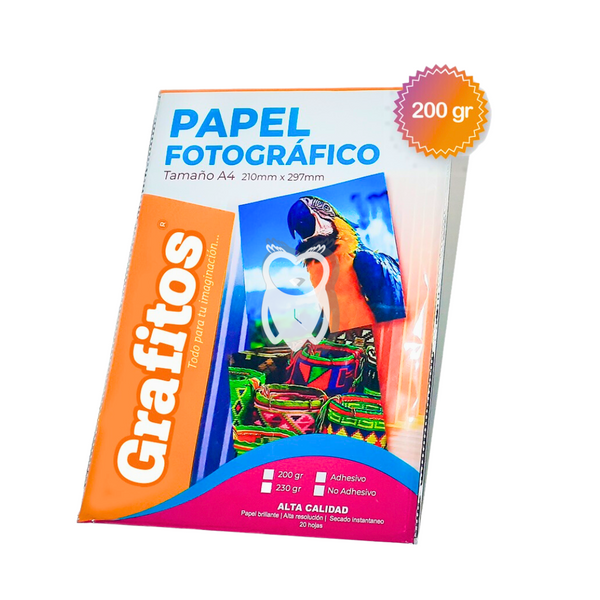 Papel Fotografico 200gr X 20 Hojas