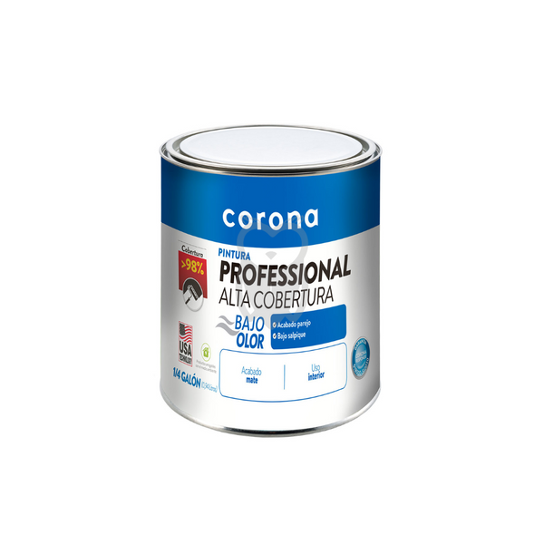 Pintura A Base De Agua Blanca Profesional Corona Vinilo 1/4