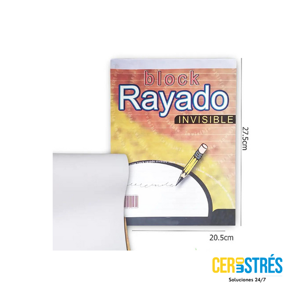 Block bond rayado invisible carta