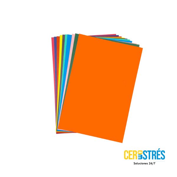 Cartulina bristol octavo x 10 colores surtidos
