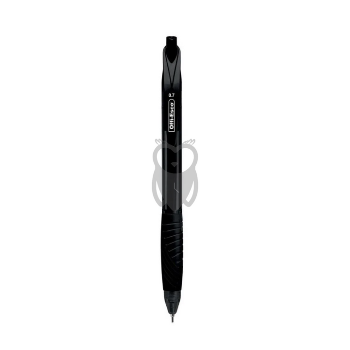 Lapicero Negro retractil 0,7mm Semi gel Offi-Esco