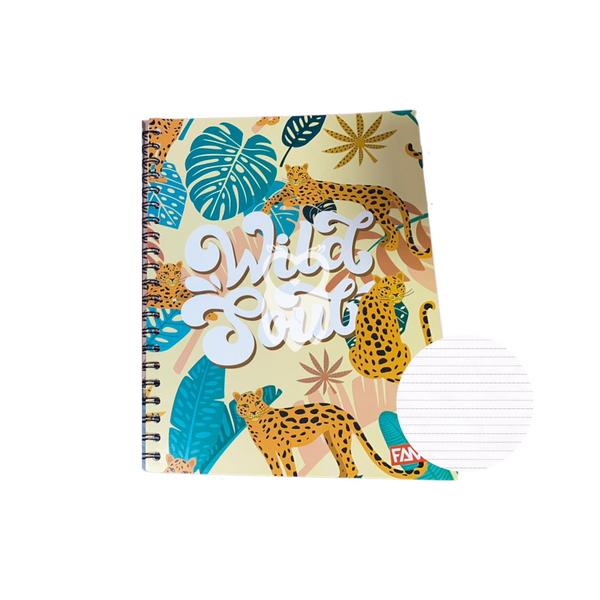 Cuaderno rayado argollado pequeño femenino fama