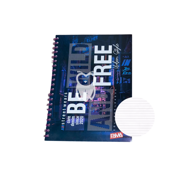 Cuaderno rayado argollado pequeño masculino fama