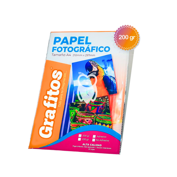 Papel Fotografico 200gr x 20h