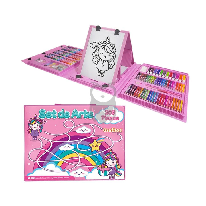 Set Arte 208 Piezas Grafitos Niña Regalo